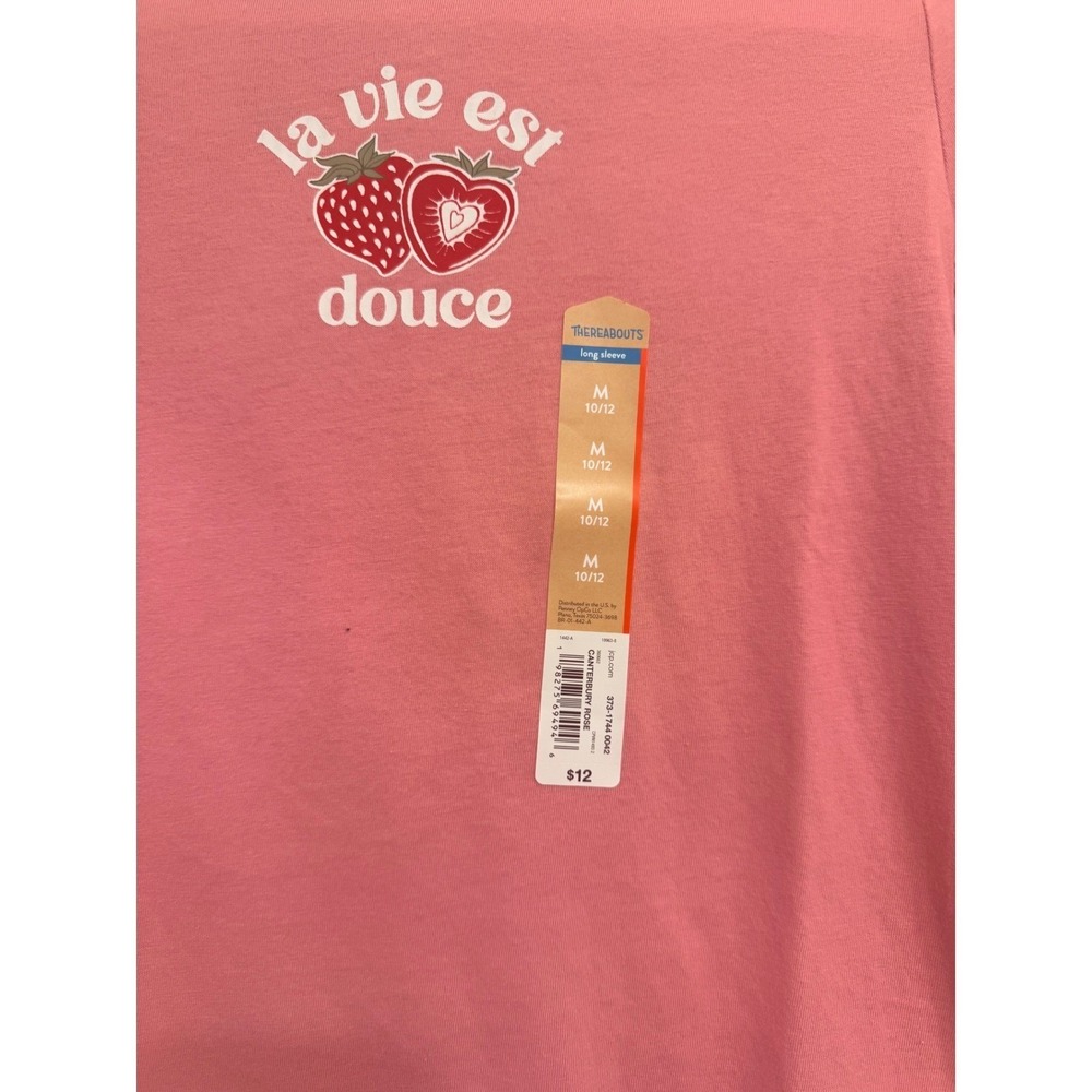 Thereabouts Girls Graphic Long Sleeve Tee La Vie Est Douce M 10/12 - Picture 3 of 4